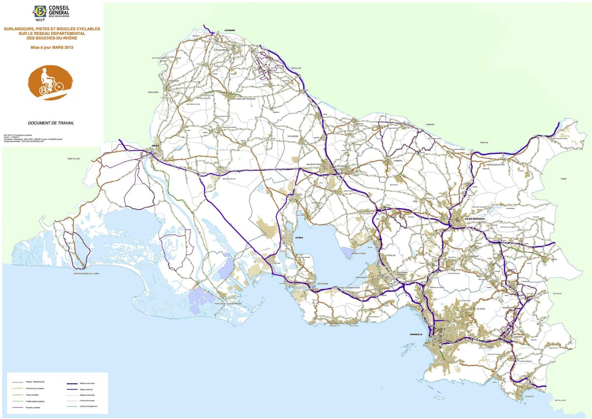 mapa de Marsella bicicleta 