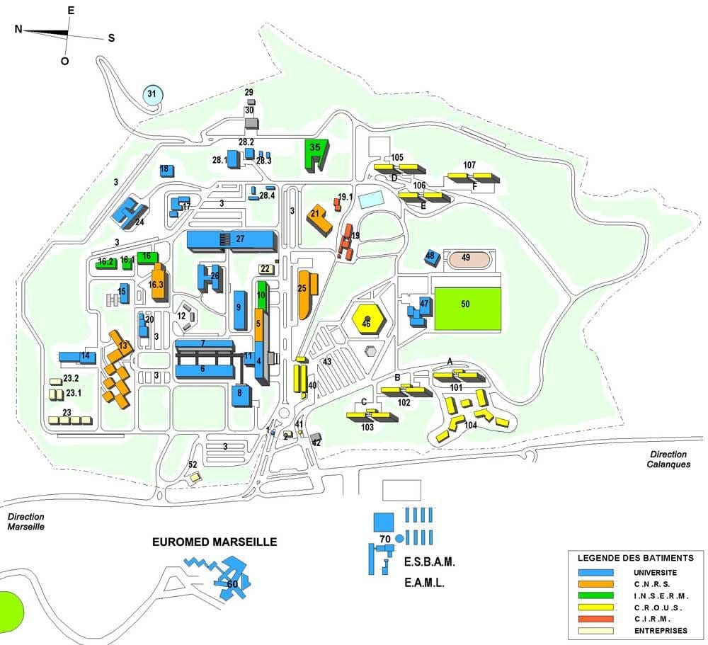 mapa de Marsella de la escuela