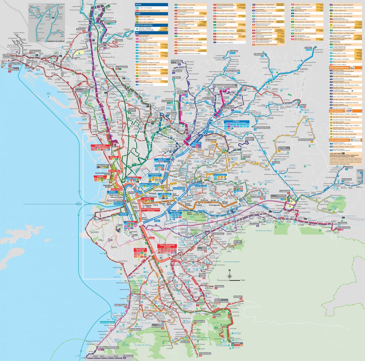 Marsella mapa de transporte