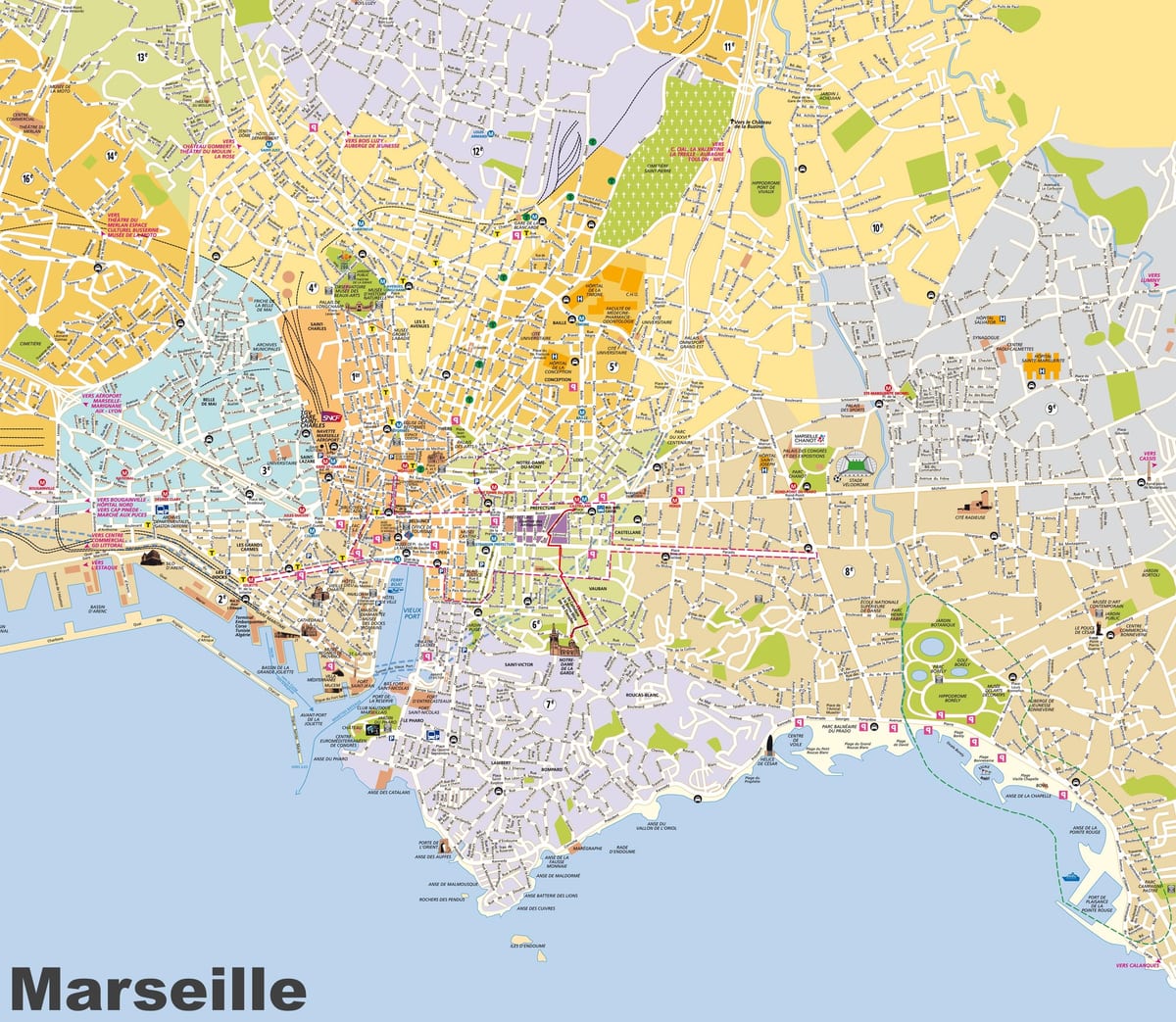 mapa de barrio de Marsella