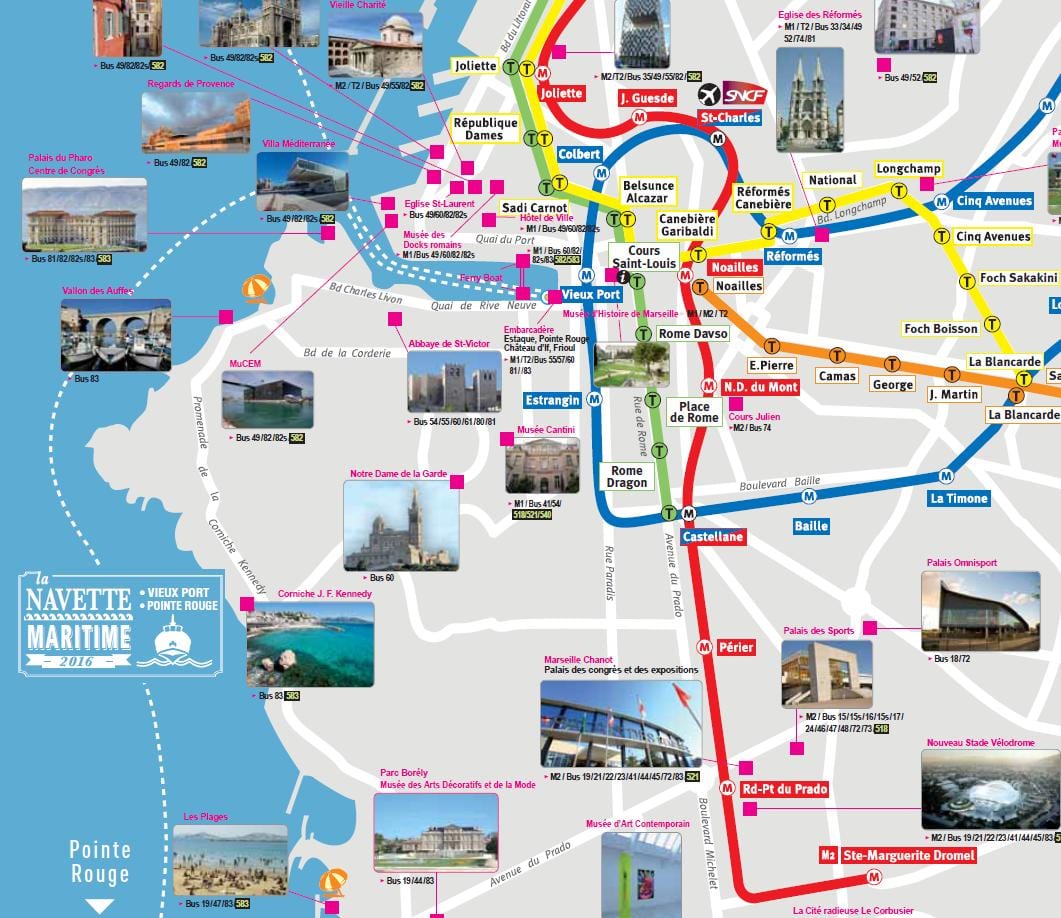 mapa de Marsella monumento