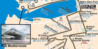 Mapa de Marsella autobús 60 mapa