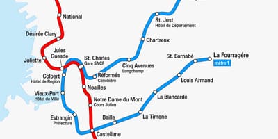 Mapa de Marsella metro